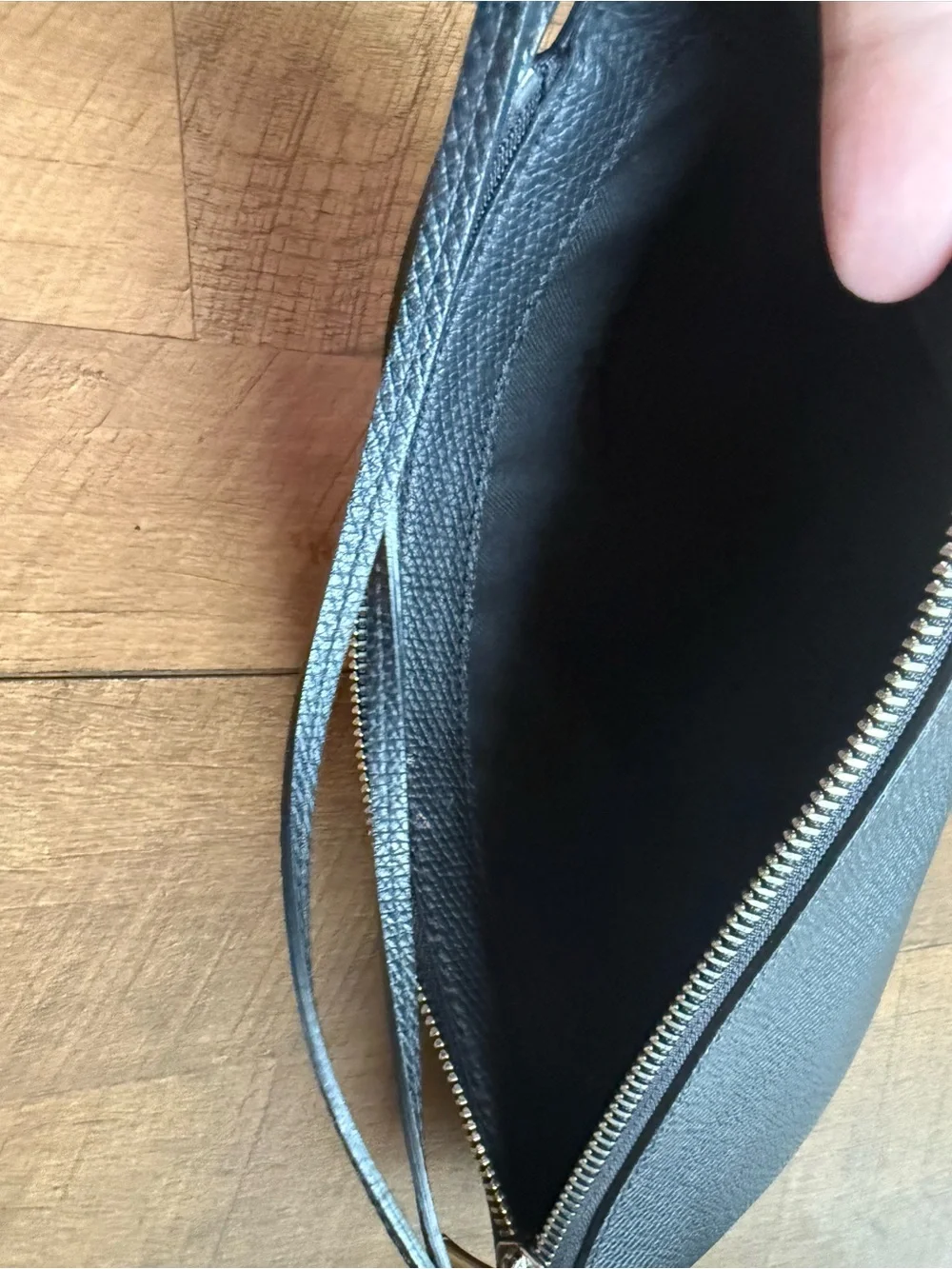 Longchamp Le Roseau Black Half-Moon Leather Mini Bag